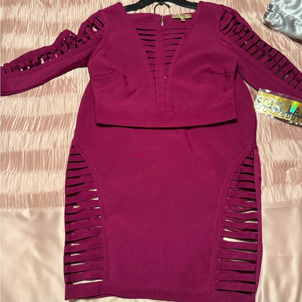 WOW Couture Fuchsia Cut-Out Dress
